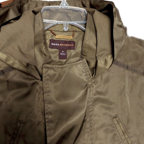 New! Dana Buchman Army Green Hooded Full Zip Utility Outdoor Jacket - Picture 3 of 9